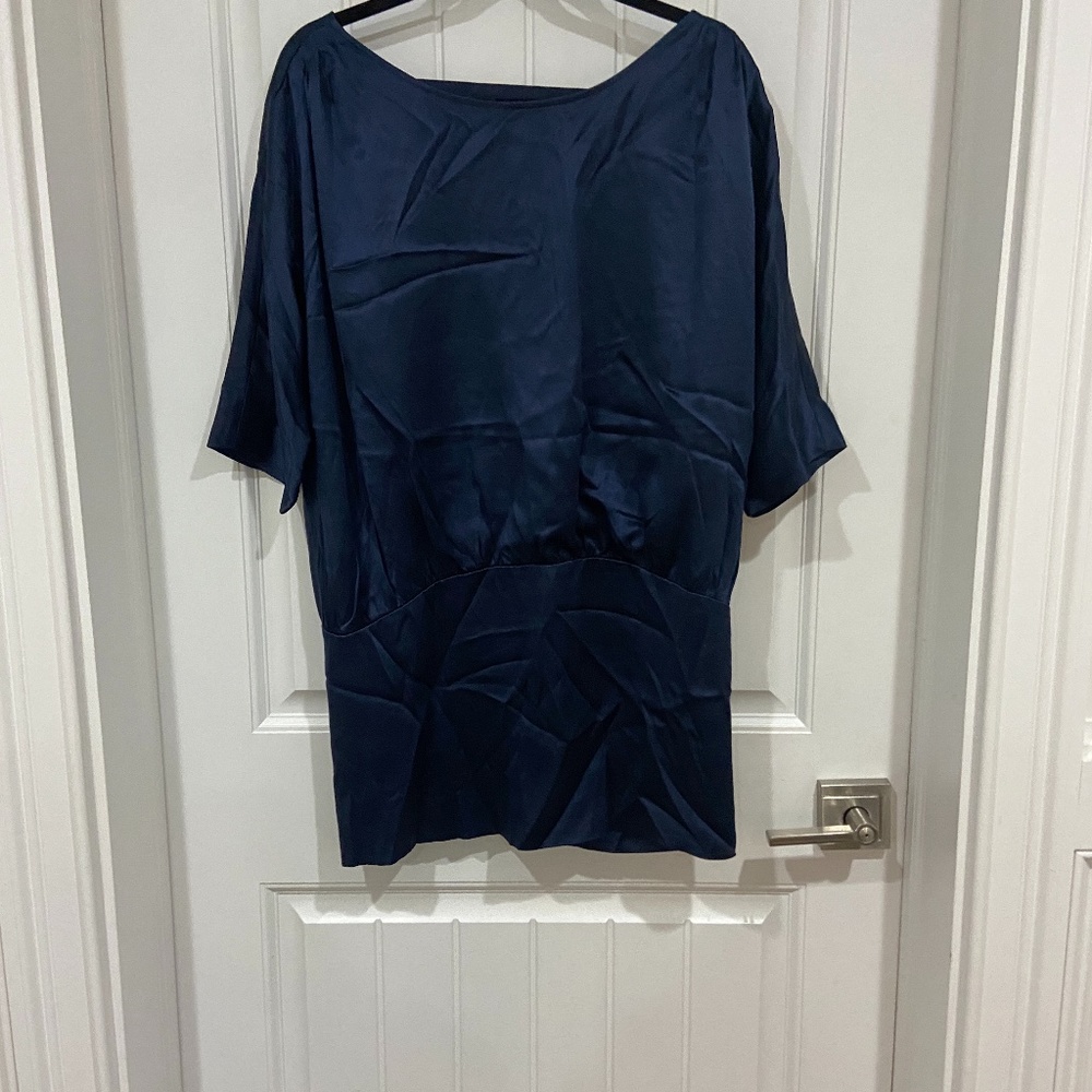 Haute Hippie Silk-Satin Blue Tunic